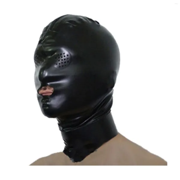 BHs Sets MONNIK Latexhaube Gummimaske Wabenaugen Offener Mund für Party Gay Fetisch Bodysuit