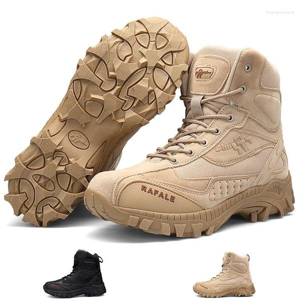 Sapatos de fitness botas militares homens tático do exército luz ao ar livre antiderrapante combate tornozelo bota segurança do trabalho motocycle