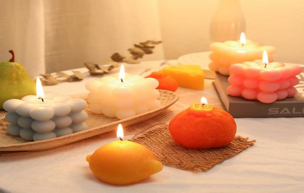 Kleine quadratische Blase-Kerze, Sojawachs, Aromatherapie-Kerze, Entspannung, Geburtstagsgeschenk, 1 Inventar, ganze 5499469