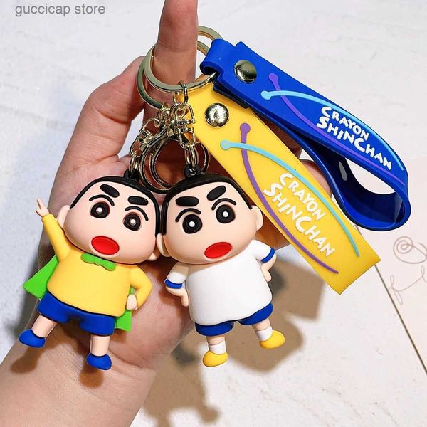 Schlüsselanhänger Lanyards Kawaii Crayon Shin-Chan Anime Peripheriegeräte Schlüsselbund Taschenanhänger Niedlicher Crayon Shin Chan Acryl Schlüsselbund Zubehör Spielzeug für Mädchen Y240316