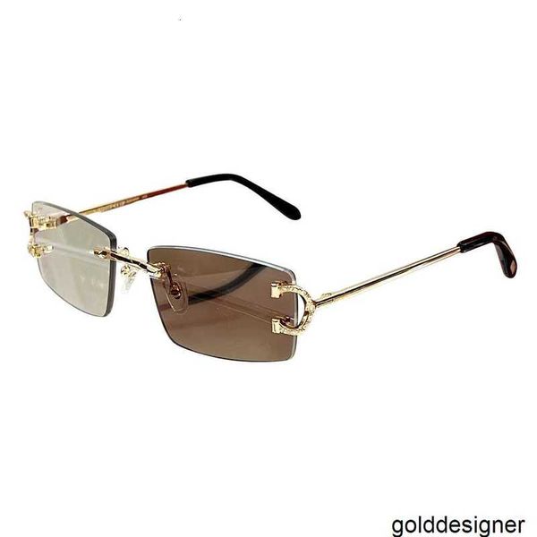 Lentes que mudam de cor CT designer, marca de óculos de sol de luxo de alta qualidade, lentes coloridas de metal sem moldura masculina, cartão terra também 5BDD