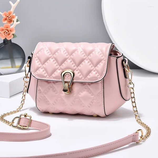 Bolsa de ombro pequena bolsa mensageiro de um ombro moda corrente de telefone móvel senhora de alta qualidade estilo chique feminino