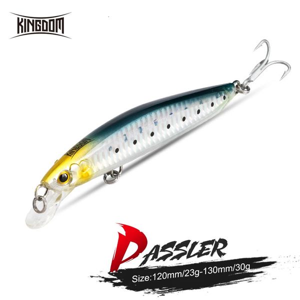 Kingdom Meeresangelköder Jerkbaits Minnow Salzwasser 120 mm/23 g 130 mm/30 g Schwimmender Kunstköder Gute Aktion Wobbler Harter Köder 240306