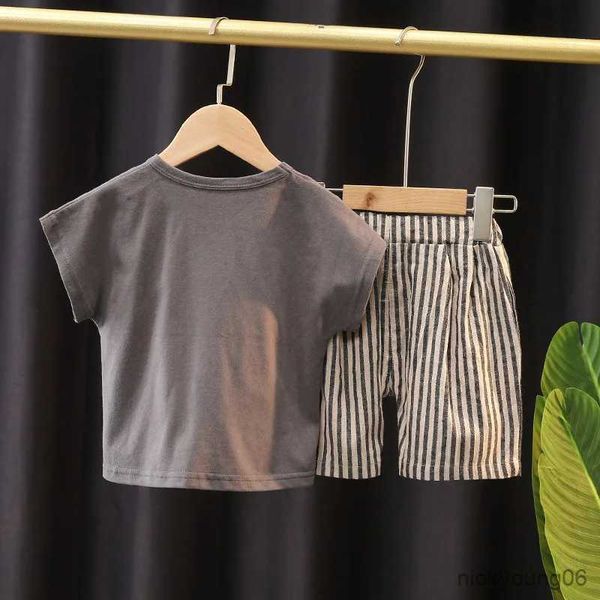 Kleidungssets Babymode Niedliche Sommerkleidungsset Kinder Junge Hübsche Kleidung Anzug Kleinkind Baumwolle T-Shirt + Kleinkind Kurze Hosen 2 Stück