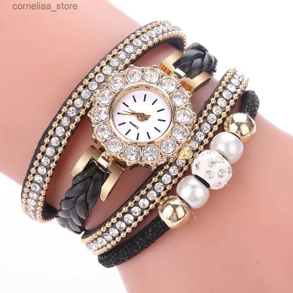 Altri orologi Bracciale Donna Vintage Strass Cristallo Quadrante Analogico Polsi al quarzo Relogio Feminino relgio Y240316