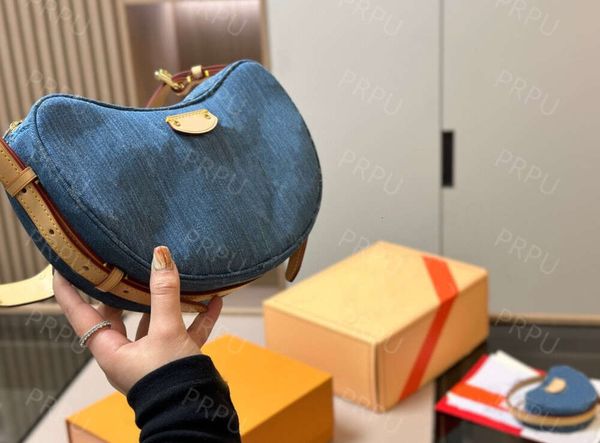 10A+ Kalite Tasarımcı Çanta Vintage Denim 2-1 arada Moda Kadınlar Çapraz Vücut Çantaları Lüks Kadın Çantalar Hobo Omuz Çantaları Mavi Kotu Çiçek Elecilik Cüzdanlar 335