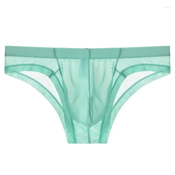 Unterhosen Männer Sexy Durchsichtige Slips Mesh Sheer Pouch Elastische Nahtlose Höschen Transparent Atmungsaktive Perspektive Tanga Unterwäsche