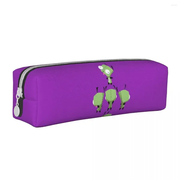 GIR DANCING Pencil Case Ctue Cartoon School Case PU Deri Öğrenciler Serin Büyük Kapasite Çanta Kırtasiye