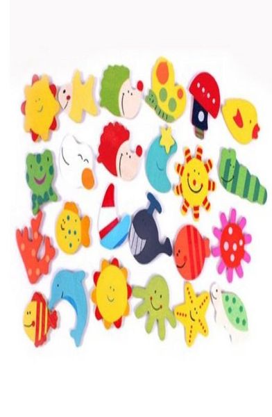 960 Stück / Los Baby Holz Cartoon Kühlschrankmagnet Geschenk Tierstil Pädagogische Vorschule Holzspielzeug Magnetische Aufkleber Fedex DHL Schiff 6188643