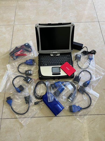 NexiqUSB Link 2 Hochleistungs-LKW-Diagnosetool-Scanner 125032 mit Laptop CF19-Touchscreen, Super-SSD, vollständigen Kabeln