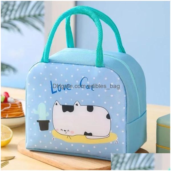 Borse portaoggetti Borsa per il pranzo carina Cartoon Bento Box Piccola borsa termica per bambini Contenitore per scuola per bambini Tote Borsa Consegna a goccia Dhdgr