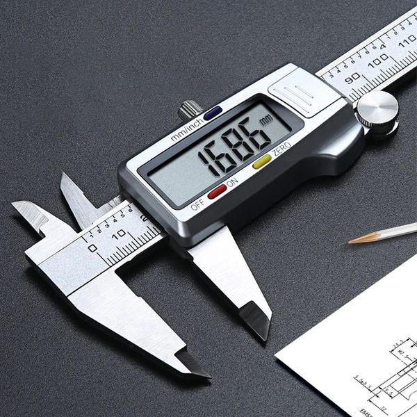 Ferramenta de medição Paquímetro Digital de Aço Inoxidável 6 150mm Messschieber paquimetro instrumento de medição Vernier Calipers 240307