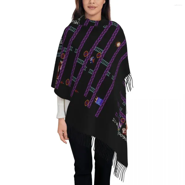 Шарфы с цифровым принтом на заказ, шарф с изображением осла для мужчин и женщин, зимние теплые шали для видеоигр, обертывания