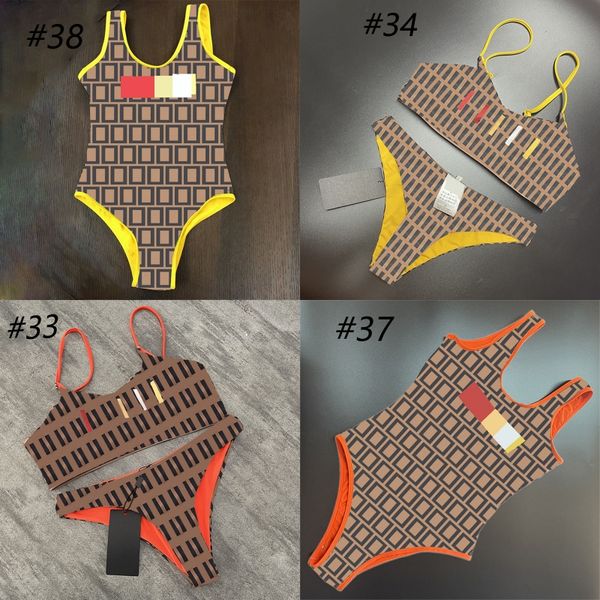 Designer Donna Intimo sportivo Costume da bagno imbottito con schiena bassa Colore a contrasto Costume intero sexy Costume da bagno per feste in piscina Costume da bagno in spiaggia