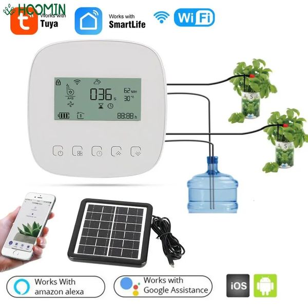 WiFi Tuya con pannello solare Irrigazione digitale Timer per irrigazione Microdrip Controller Acqua automatica intelligente 240301