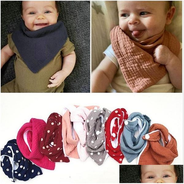 Lätzchen Burp Tücher Baby Füttern Weiche Baumwolle Gaze Speichel Handtuch Kleinkind Dot Dreieck Schal Born Bandana Tuch Junge Mädchen Dusche Geschenke 1 Dhwbh