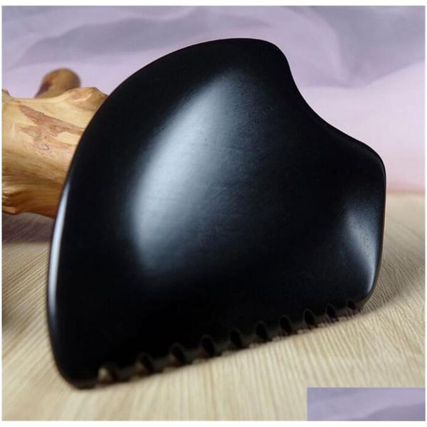 Pedras de massagem Pedras Mas Pedras Pedras Grande Gua Sha Facial Corpo Ferramentas Guasha Scra Bian Raspador Ferramenta Preto XB1 Gota Entrega Saúde Bea Dh8Wt