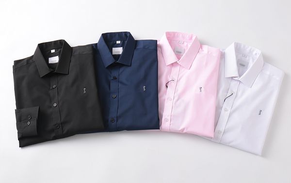 Camicia casual da uomo primavera/estate tendenza Stazione Europea 2024 Camicia casual da uomo d'affari di marca a maniche lunghe di lusso tridimensionale con lettera classica