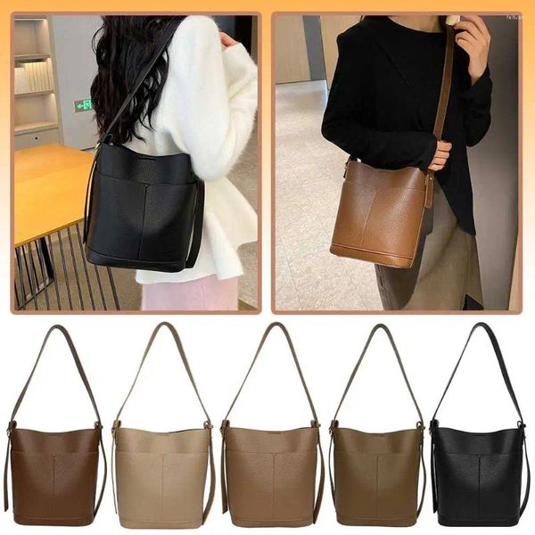 Borse a tracolla Borsa a secchiello moda donna Borsa a tracolla elegante Borsa a tracolla casual in PU di grande capacità Tracolla regolabile Multi tasche Chic Hobo