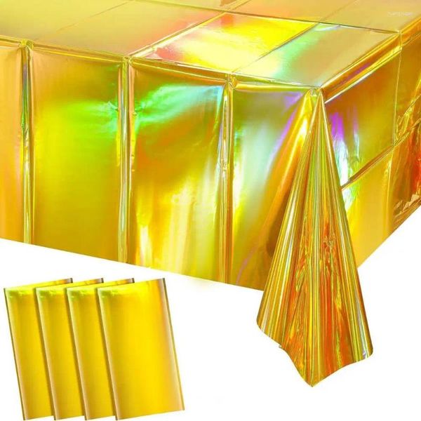 Tischdecke, Laser-Tischdecke, buntes Folien-Set für Partys, Hochzeiten, Veranstaltungen, glänzende Einweg-Rechteckbezüge, Party