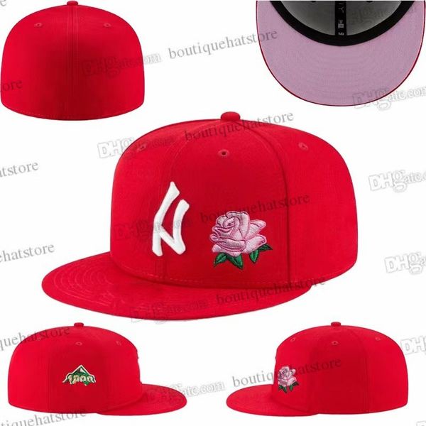 35 cores Mens Baseball Chapéus Clássico Red Rose New York Sport Full Closed Designer Caps Boné de Beisebol Chapeau Costurado A SD Lettter Love Hustle LA Oc17-03