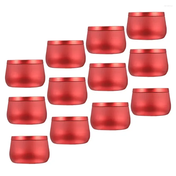 Garrafas de armazenamento 12 Pcs Artesanato Frasco de Barriga Chá Canisters Caixas de Flandres Recipiente Presente Doces Vermelho Viagem