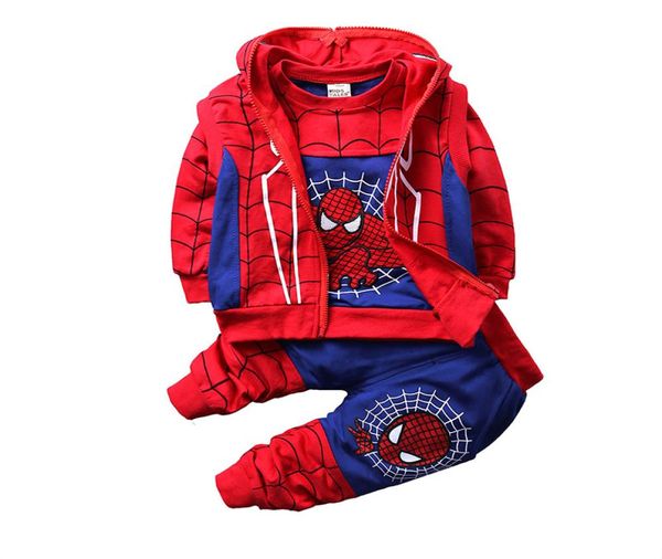 Jungen Superhero Outfits 2019 Neue Kinder Avenger Cosplay Cartoon Zipper Hoodies mantel t-shirt Hosen 3pcssets Kinder Cloth1565280