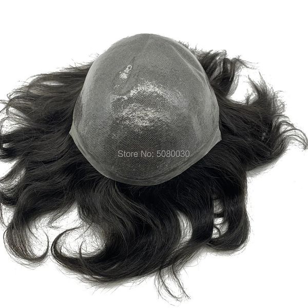 Тонкая кожа Парик с натуральной линией роста волос Remy Hair Pieces Stock 240314