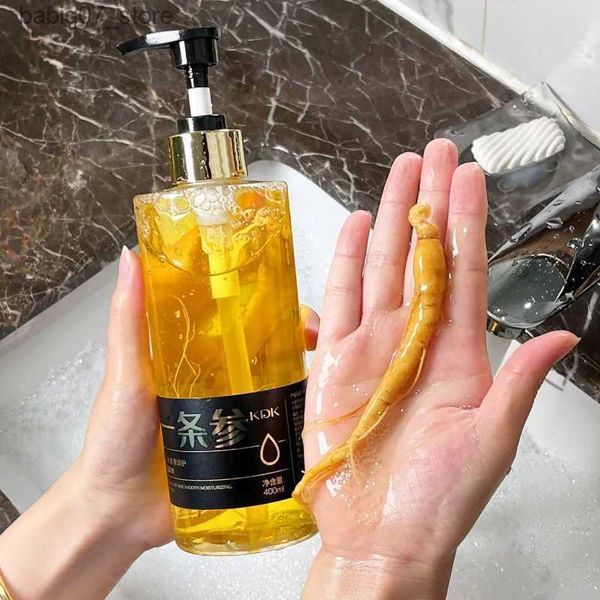 Shampoo balsamo Radice di ginseng Shampoo per la perdita dei capelli Controllo del petrolio Nutriente Antiforfora Shampoo per capelli senza silicone Prodotti biologici per la cura dei capelli 400 ml Q240316