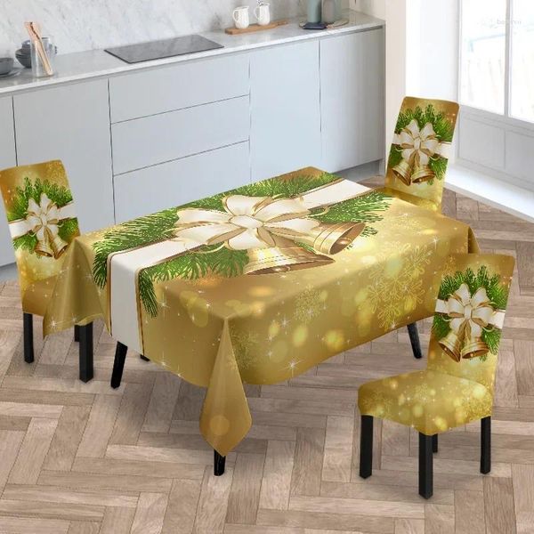 Toalha de mesa retangular com agulhas de pinho, acessórios de cozinha para decoração de festa de casamento familiar (sem capas de cadeira)