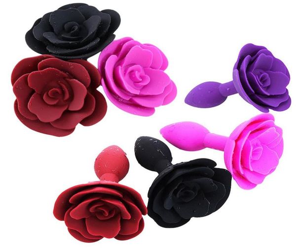 Plug anale giocattoli sexy silicone acciaio liscio culo gioielli fiore rosa ano espansore per donna uomo dildo adulti negozio3903404