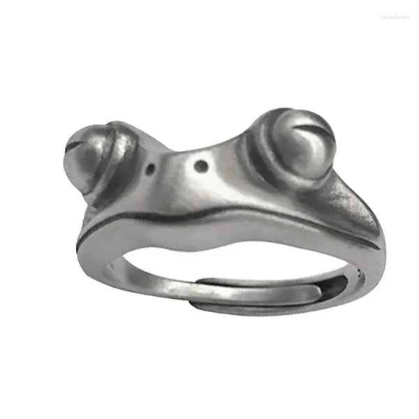 Cluster-Ringe S925 Silber Retro-Handwerk Handverzierungen Großhandel grenzüberschreitender Schmuck Damen offener niedlicher Froschring