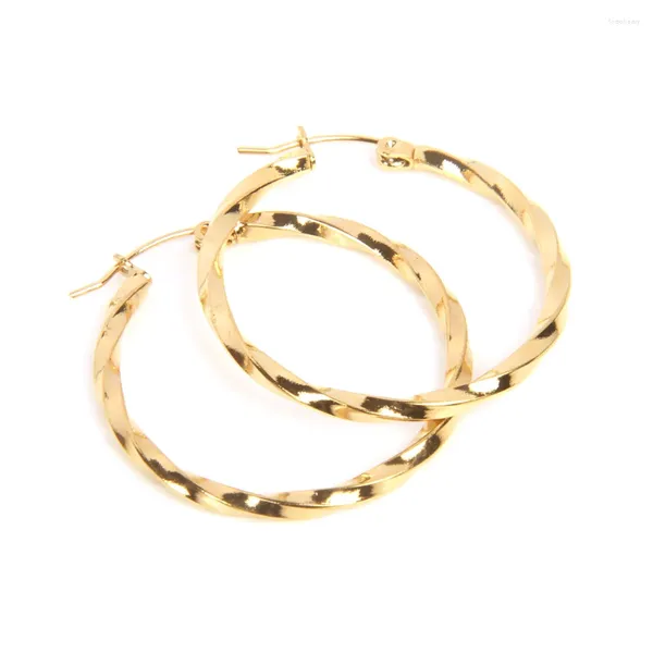 Creolen XHN 2 Stück Damen Edelstahl Silber Gold Farbe Rund Mode Weiblich Statement Schmuck Großhandel