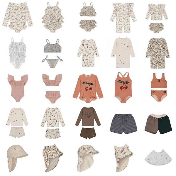 Kız kız mayo ks marka setleri 2024 yaz sevimli moda çocuk şortları mayolar Toddler Tatil Bikini Çocuk Giysileri 240320