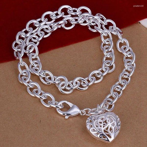 Ожерелья-подвески из стерлингового серебра 925 пробы с сердцем, очаровательное ожерелье, изысканное ожерелье для пожилых женщин, ювелирные изделия для свадебной вечеринки, подарок