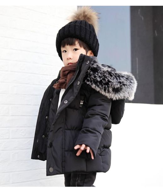 Nova moda 18 anos de idade inverno outono meninos engrossar casacos menino criança casaco bebê gola de pele falsa roupas crianças jaquetas2841436