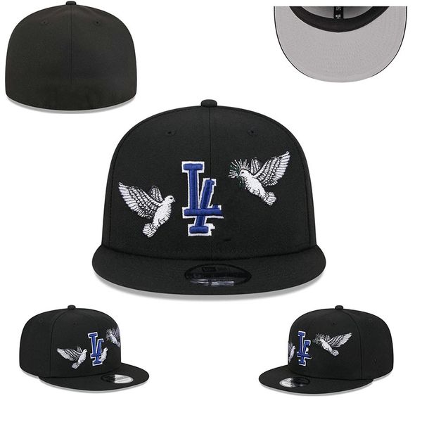 2024 Mens Baseball Cappelli aderenti Classico Colore nero Hip Hop Atlanta Sport Completamente chiuso Design piccione Caps Chapeau Stitch Cuore tutta la squadra Love Hustle Flowers Ma16-10