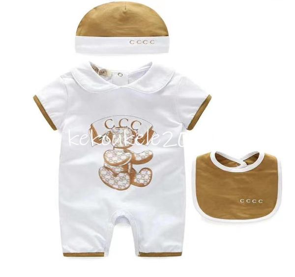 Baby Strampler Kleidung Set Overall 100 Baumwolle Neugeborenen StramplerHatBib Säugling Kleinkind Lätzchen für Kinder Mädchen Kleidung7395708