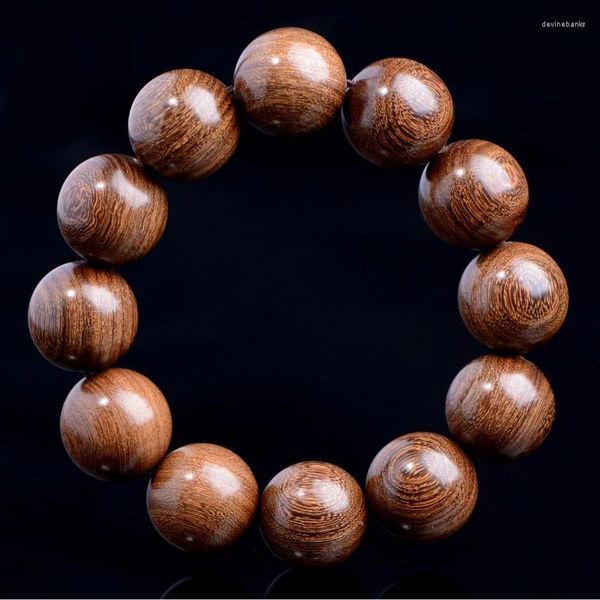 Pulseira de sândalo de seda dourada nanmu agarwood ébano yin chenmu 108 buda pérola casal masculino e feminino