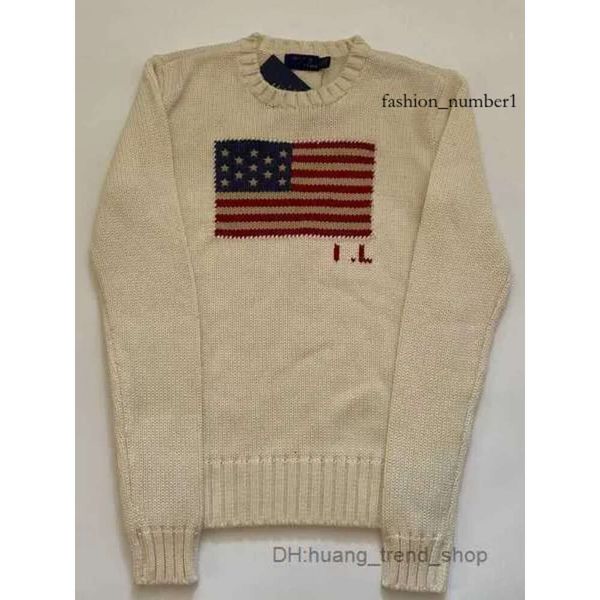 Polo Maglioni lavorati a maglia Maglioni da donna da uomo 2023 Us American lavorata a maglia - Flag High-End Luxury Comodo pullover in cotone 100% filato Rl Bear Donna 3Ga8 940