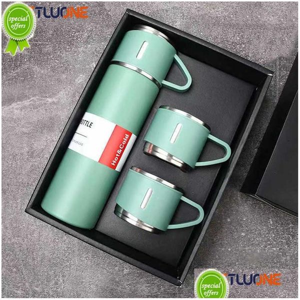 Bottiglie d'acqua Thermos per caffè Bottiglia da 500 ml Bicchiere termico portatile Tazza sportiva da viaggio Tazza insata per auto Boccetta per vuoto in acciaio inossidabile Dhmoj