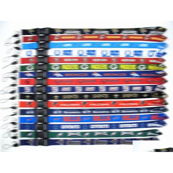 Schlüsselanhänger Lanyards Designer-Schlüsselanhänger Fashionamerican Football Team Männer Sport Handy Lanyard Hals hängend für Schlüssel ID-Karte Empl Dhsyd