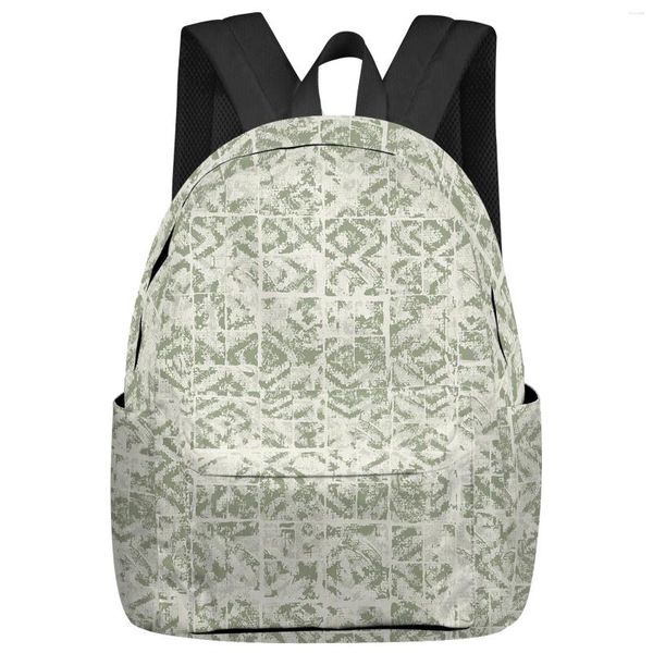 Рюкзак с абстрактной круговой геометрией, белые, зеленые, женские и мужские рюкзаки, водонепроницаемые школьные сумки для мальчиков и девочек, Mochilas