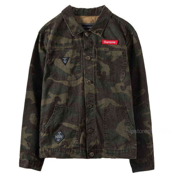 Männer Jacken Großhandel 2022 Jugendliche Herren Arbeitskleidung Jacke Koreanische Camoflage Lose Jugend Schwarz Denim Casual Top Kleidung