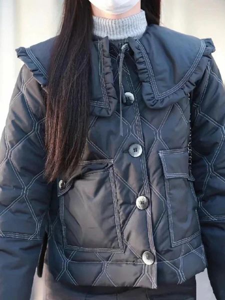 Kadın Trençkotları Zadigant 2024 Sonbahar/Kış İskandinav Sıralı Kapitone Kısa Tip Parkas Kadınlar Tek Göğüslü Ceket