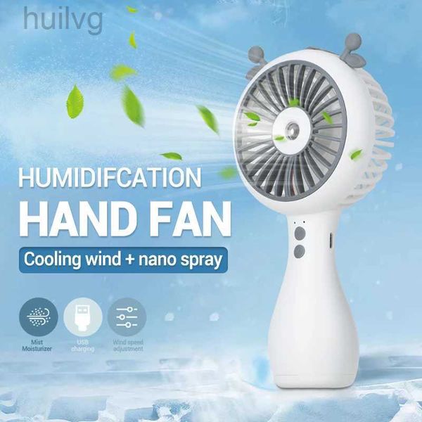 Elektrische Fans Wasser Beschlagen Tragbare Handheld Fan 3 Geschwindigkeit USB Desktop Sommer Kühlung Klimaanlage Camping Reise Picknick 240316