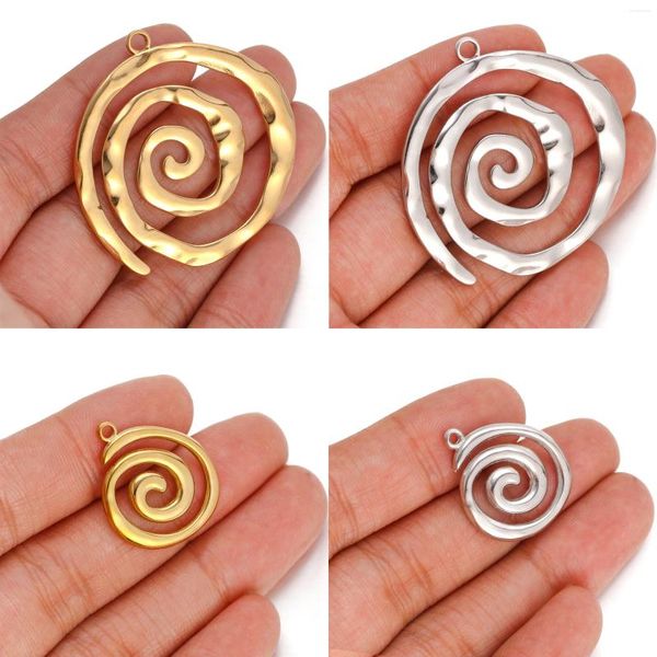 Takılar 3pcs/Lot Paslanmaz Çelik Swirt Mücevher Yapma Malzemeleri Spiral Dalga Vorteks Kolye DIY Kolye Küpe Aksesuarları