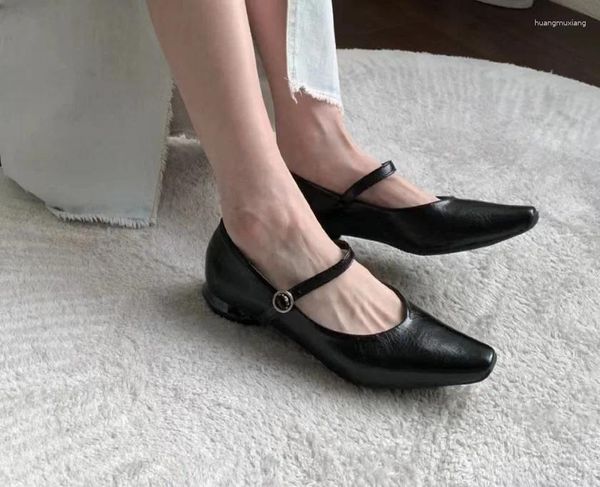 Scarpe casual Tacco basso Quadrato da sera Mary Jane Single da donna 2024 Mestolo primaverile e autunnale