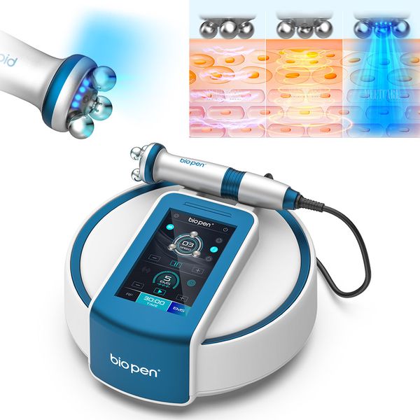 4in 1 Bio T6 RFEMSElectric Skin LiftBlue Light Therapy Beauty Gesichtsmassage Straffende Anti-Falten-Akne-Kontrollöl für die Gesichtsdurchblutung, die den Körper formt