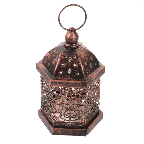 Portacandele Lampada in stile marocchino Maniglia Lanterna vintage Ornamento decorativo cavo